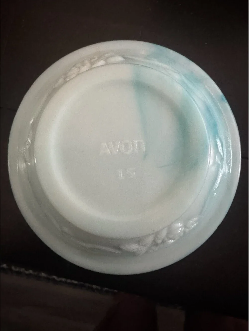 Avon Green Swirl Milk Glass Rose Mini Bowl and Pitcher Set. No chips [COPY]